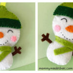 Felt Snowman Ornament Free Sewing Pattern