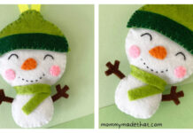 Felt Snowman Ornament Free Sewing Pattern