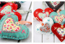 Fabric Heart Sachets Free Sewing Pattern