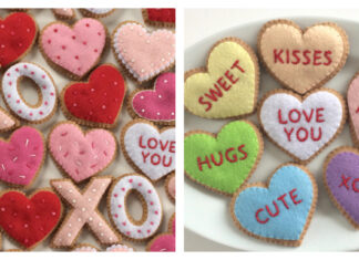 Felt Valentine Cookies Sewing Pattern