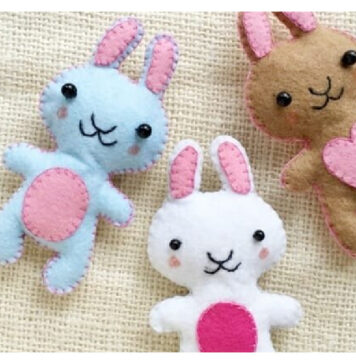 Felt Bunny Plush Free Sewing Pattern