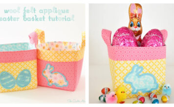 Wool Felt Applique Easter Baskets Free Sewing Pattern