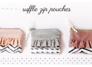 Ruffled Zip Pouch Free Sewing Pattern