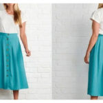 Button-up Midi Skirt Free Sewing Pattern