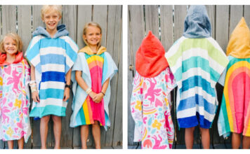 Easy Towel Poncho for Kids Free Sewing Pattern