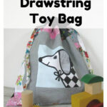 Drawstring Patchwork Toy Bag Free Sewing Pattern