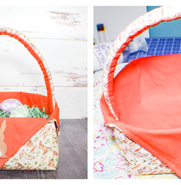 Simple Fabric Easter Basket Free Sewing Pattern