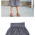 Girls Basic Flexible Waist Skirt Free Sewing Pattern