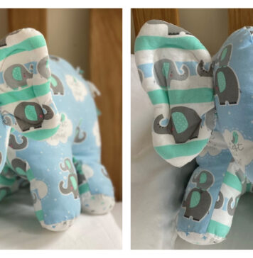 Stuffed Toy Elephant Free Sewing Pattern