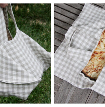 Linen Pie Carrier Tote Free Sewing Pattern