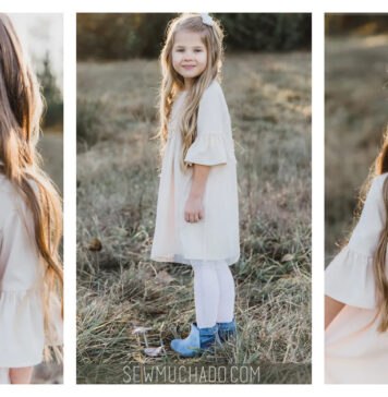 Girl’s Ruffle Sleeve Dress Free Sewing Pattern