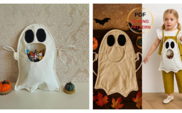 Halloween Ghost Trick-Or-Treat Bag Sewing Pattern