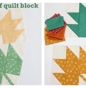 Maple Leaf Quilt Block Free Sewing Pattern