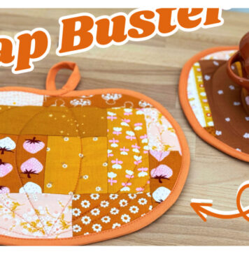 Scrappy Quilted Pumpkin Pot Holder Free Sewing Pattern